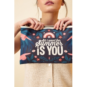 Pochette Zippée en Coton - All I Want For Summer Is You 20x30cm