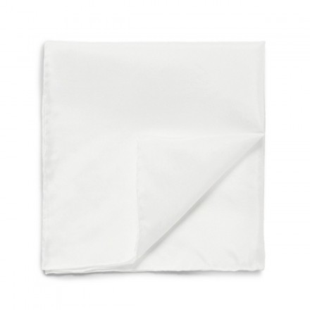 white cotton pocket square