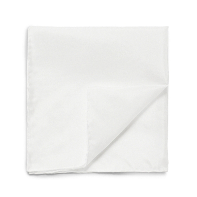 white cotton pocket square